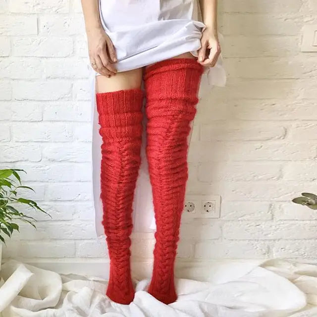 Chaussette hiver laine Rouge