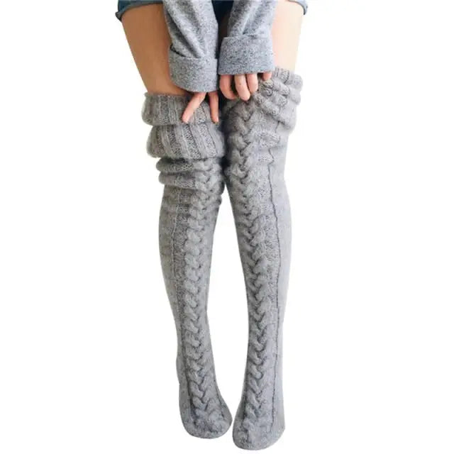 Chaussette hiver laine Gris