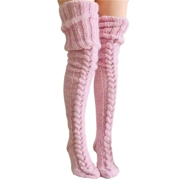 Chaussette hiver laine Rose