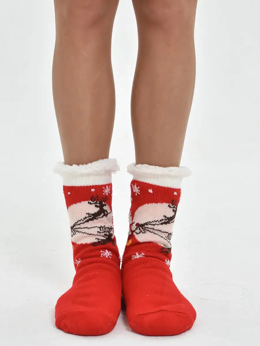 Chaussette polaire noël Rouge