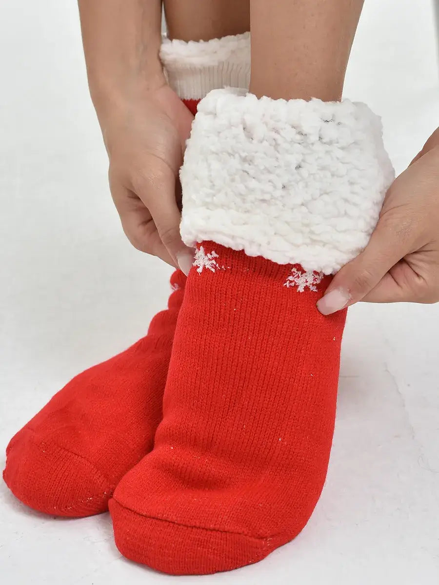 Chaussette polaire noël Rouge