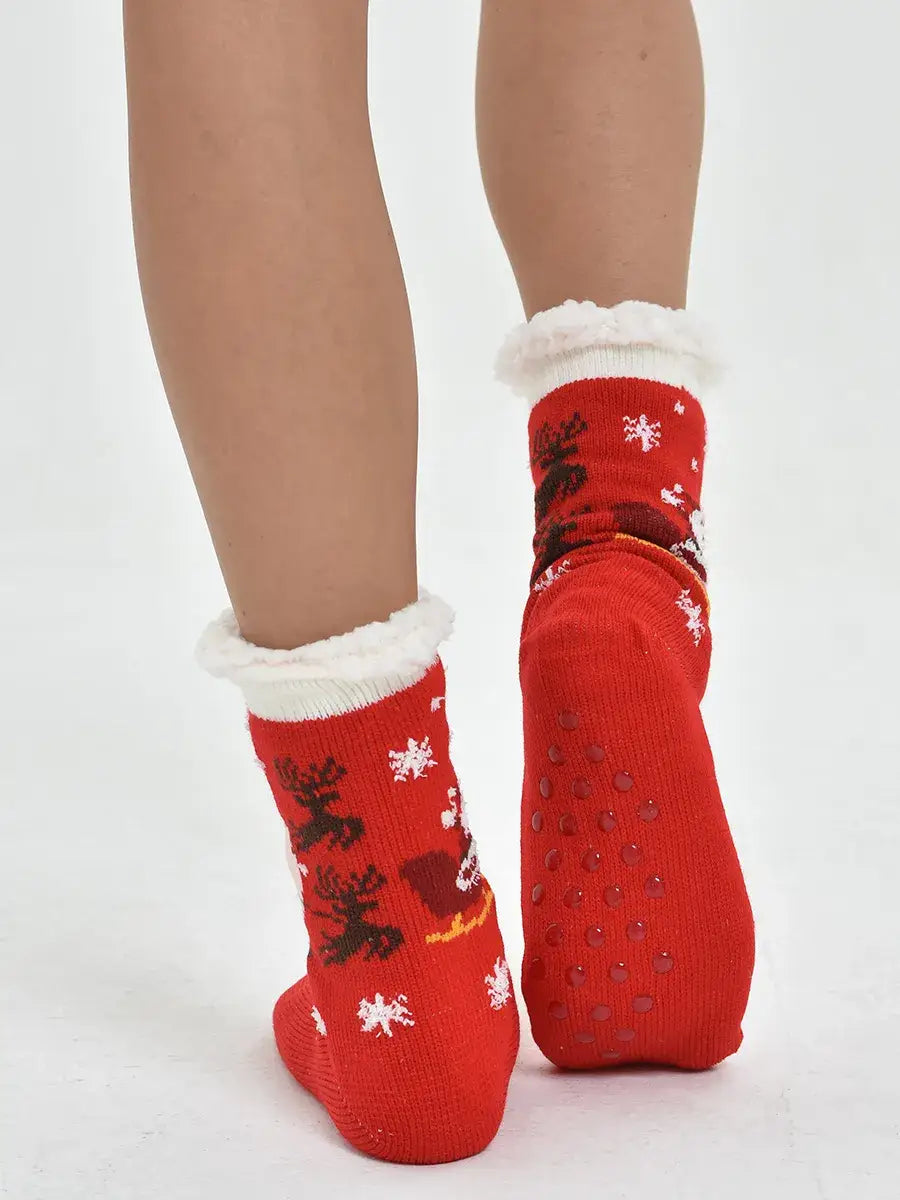 Chaussette polaire noël Rouge