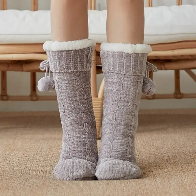 Chausson chaussette antidérapant femme - Chausson Chaussette