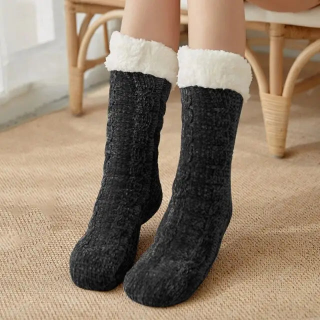 Chausson chaussette antidérapant femme - Chausson Chaussette