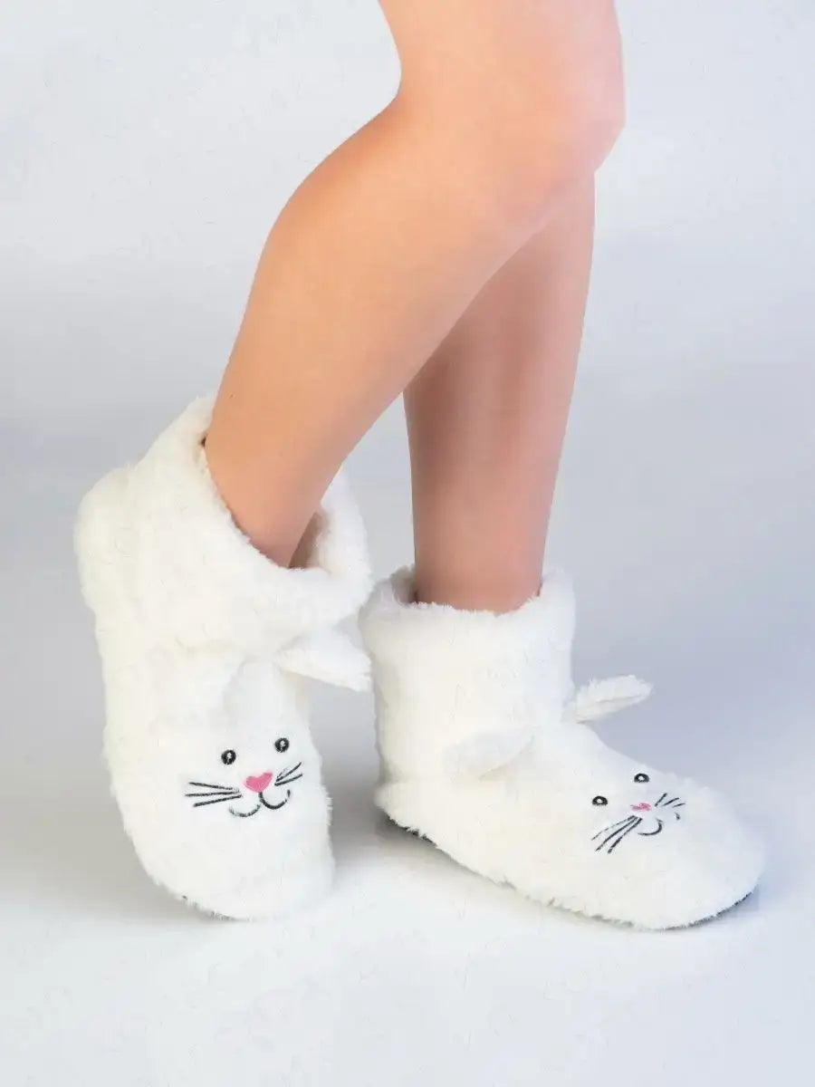 Chausson Chaussette Chat Blanc / Taille Universelle