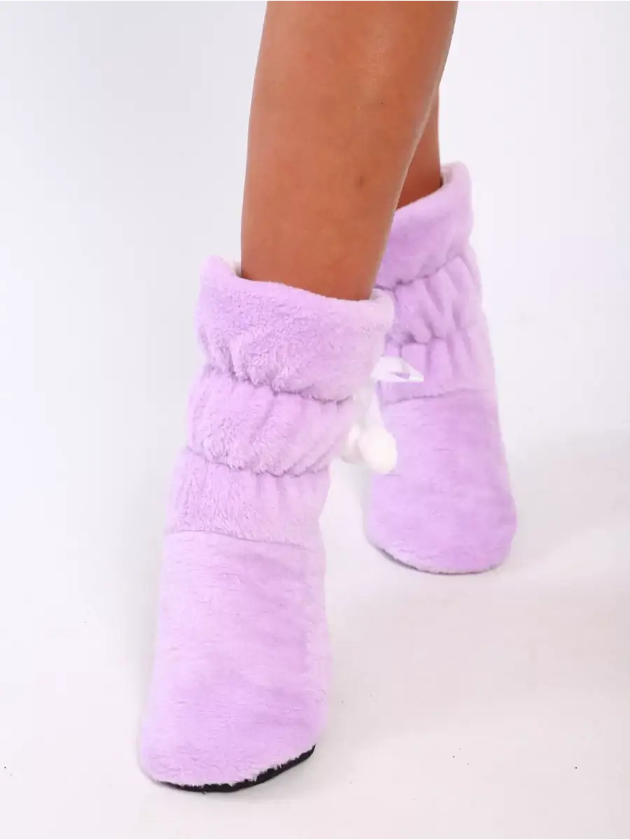 Chausson Chaussette Femme Avec Semelle Rose / Taille Universelle