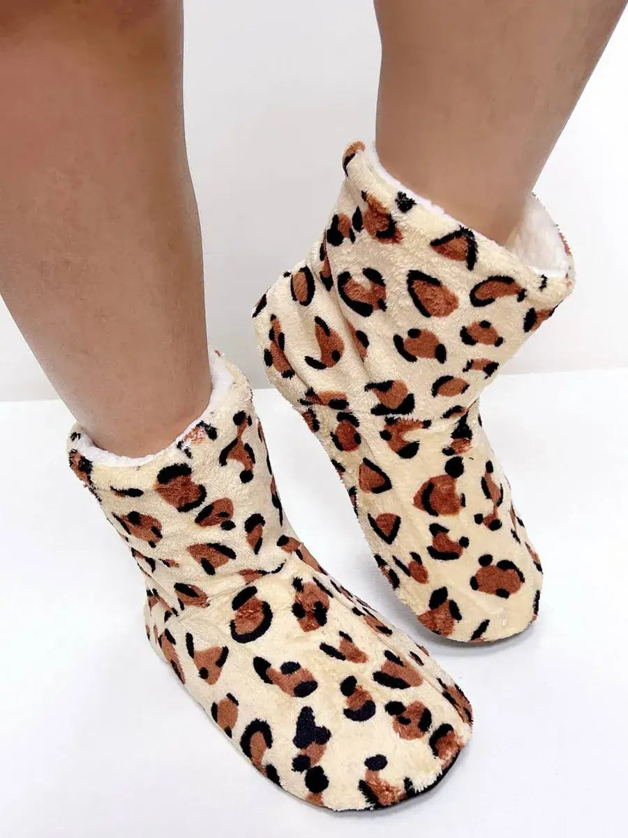 Chausson Chaussette Léopard Beige / Taille Universelle