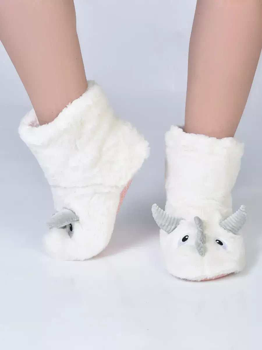 Chausson Chaussette Licorne Blanc / Taille Universelle
