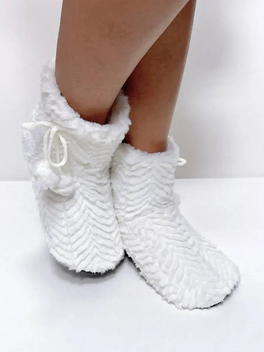 Chausson Fourré Laine Blanc / Taille Universelle