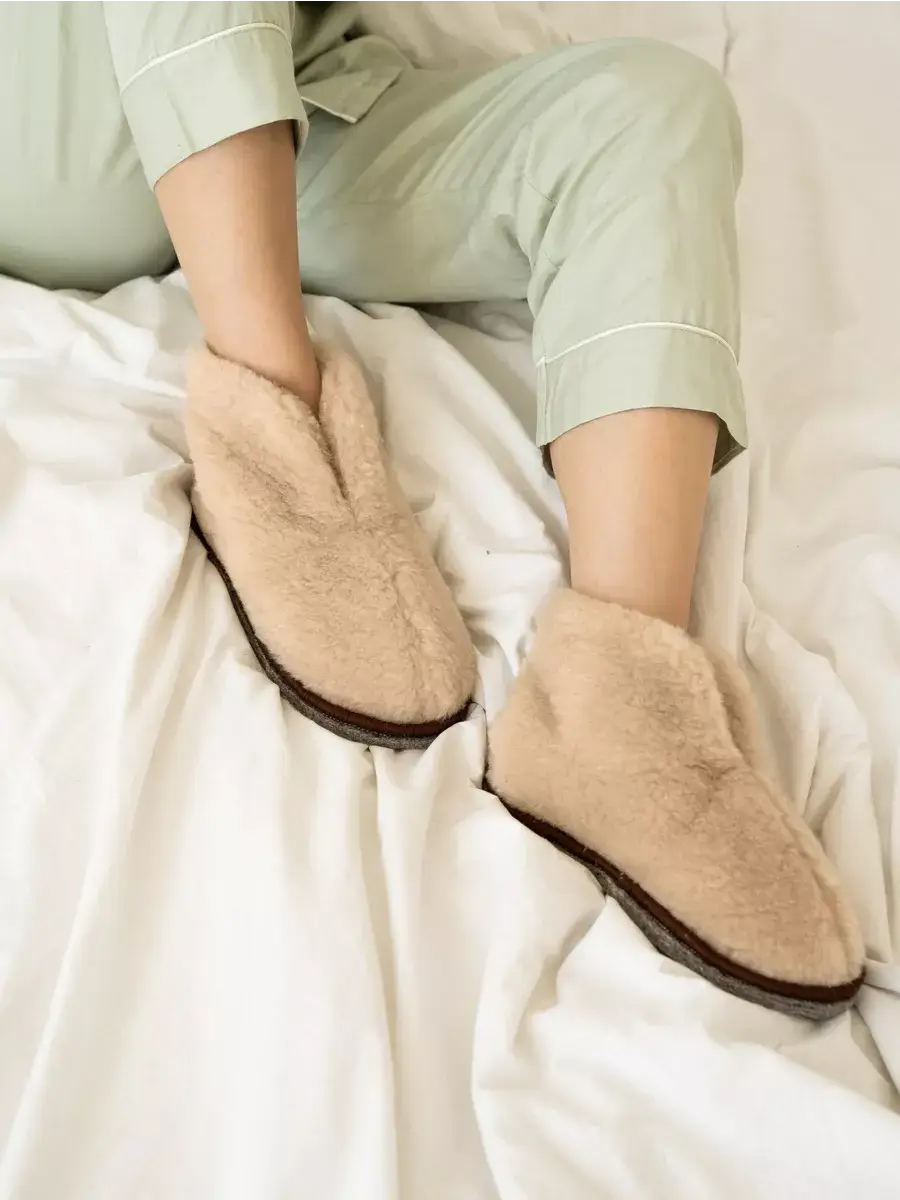 Chaussons Bottines Fausse Fourrure Brun / 35
