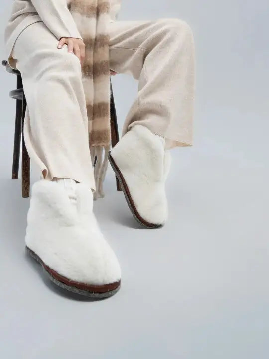 Chaussons Bottines Fausse Fourrure