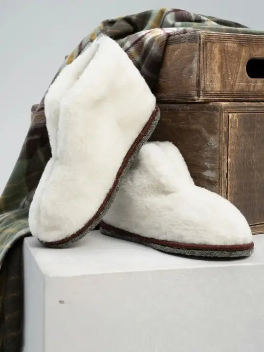 Chaussons Bottines Fausse Fourrure Blanc / 35