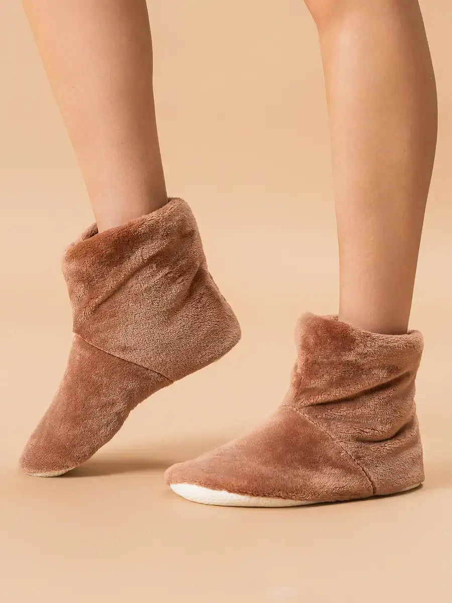 Chaussons Fourrés Montants Femme Brun / 35