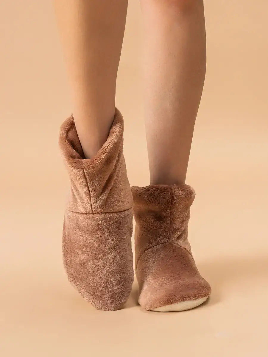 Chaussons Fourrés Montants Femme