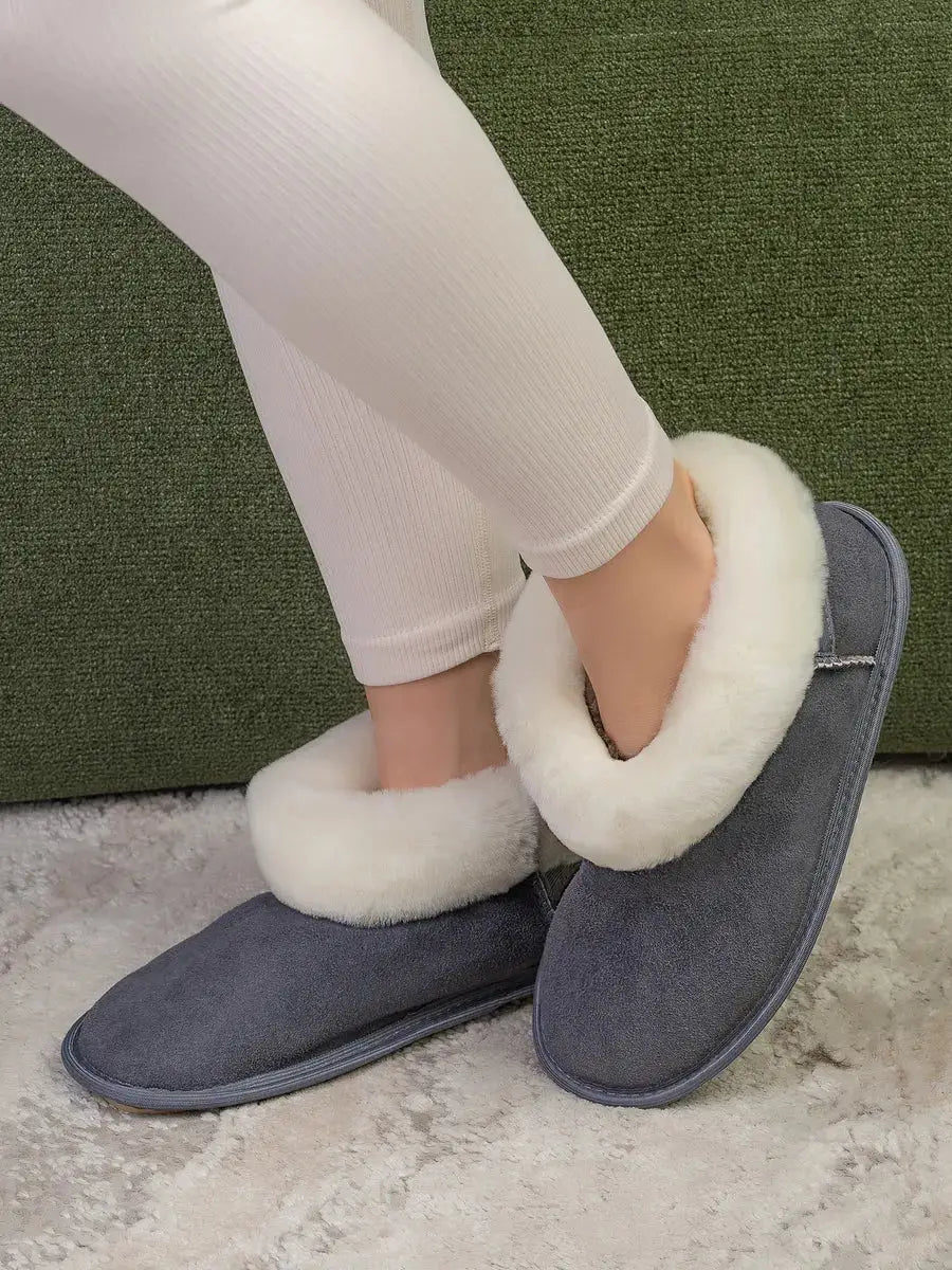 Chaussons Fourrés Mouton Femme