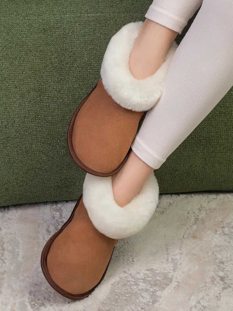 Chaussons Fourrés Mouton Femme