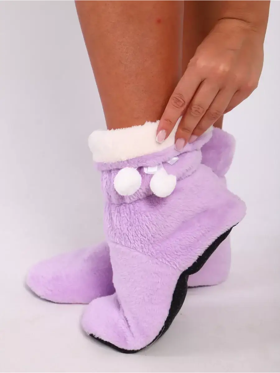 Chaussons Fourrure Rose Rose / Taille Universelle