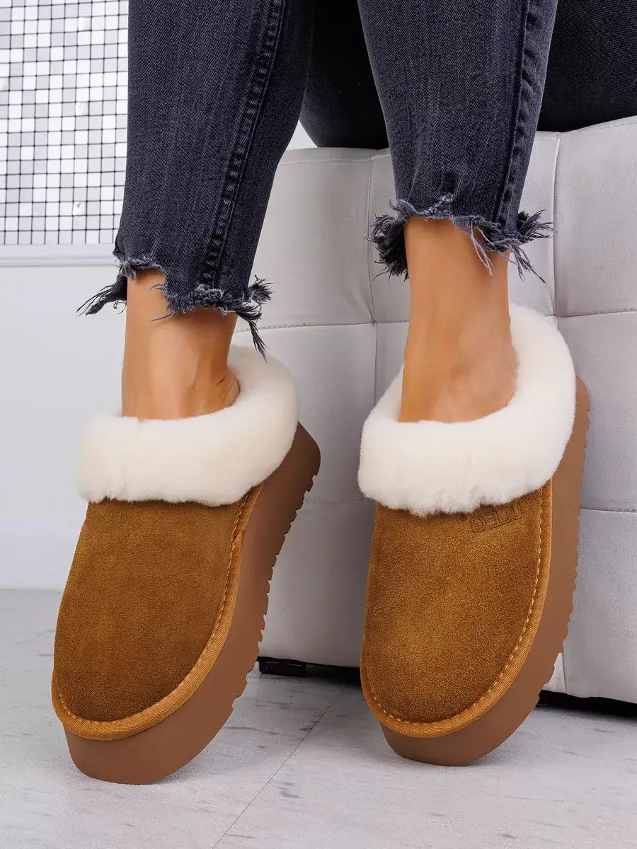 Chaussons Sabots Fourrés Femme Brun / 35