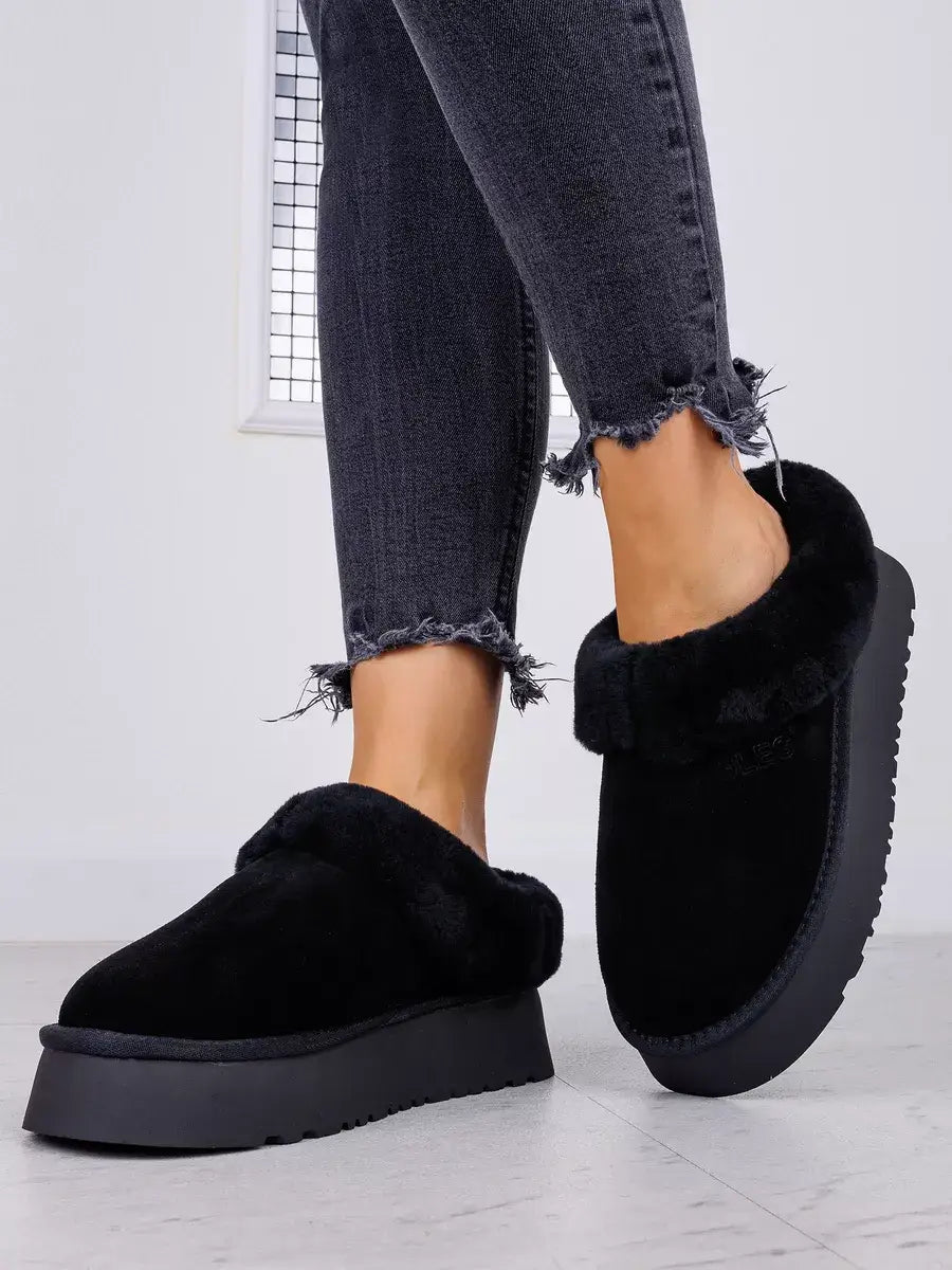 Chaussons Sabots Fourrés Femme Noir / 35